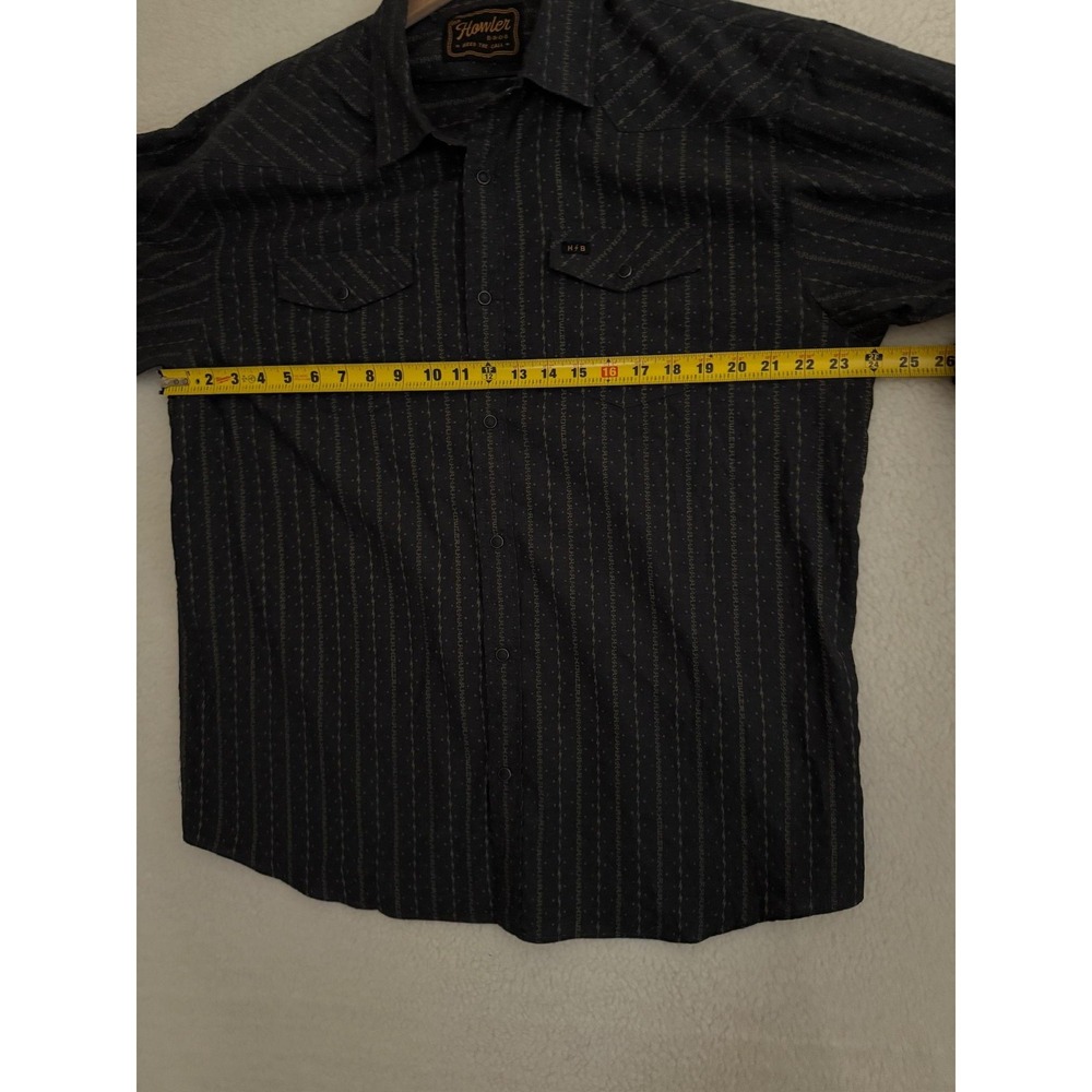 Howler Bros Shirt Men's XL Gray Striped H Bar B Snapshirt Pearl Snap Casual - Picture 7 of 9